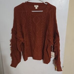 a.n.a Women's Cable Knit Sweater in Rust